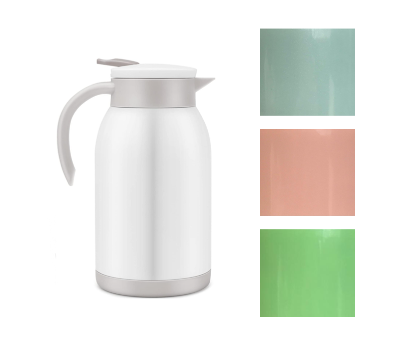 Stainless Steel Tea Coffee Pot with Plastic Handle 900ml Assorted Colours 7394 A
