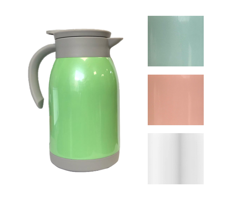 Stainless Steel Tea Coffee Pot With Plastic Handle 900Ml Assorted Colours