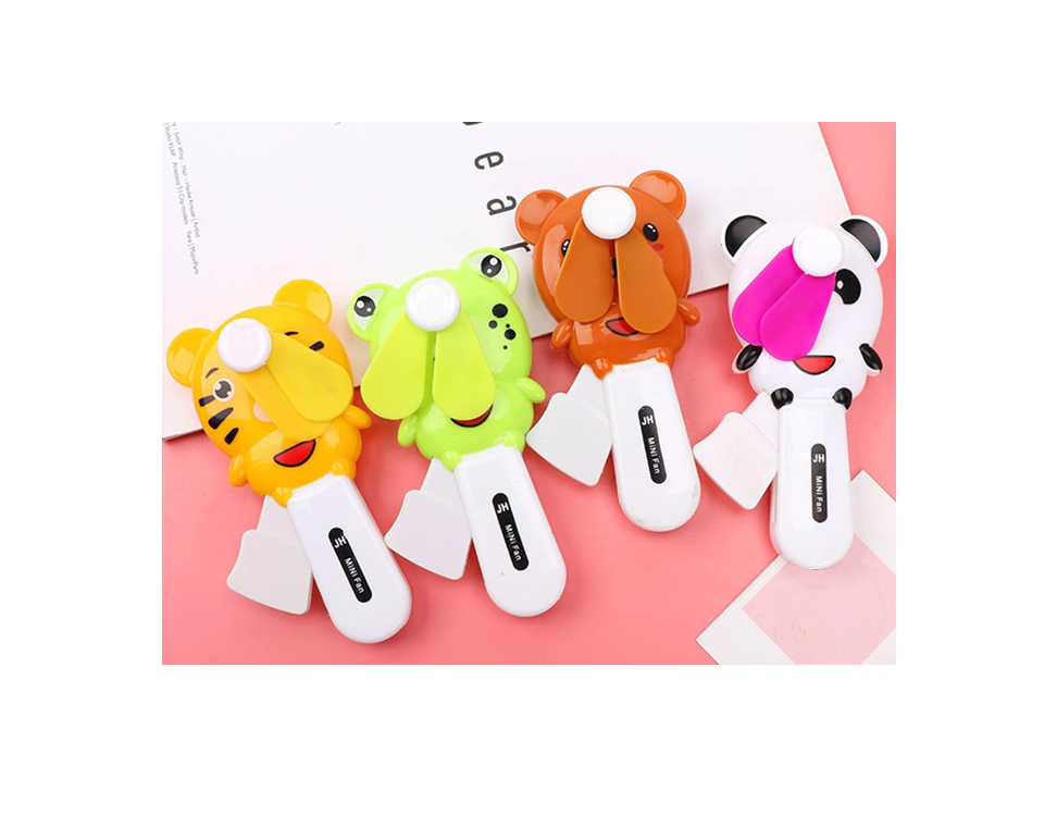 Mini Hand Fan Animal Design 13.5 cm Assorted Designs 7410