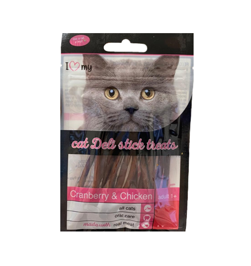 Pet Cat Treats Deli Sticks Cranberry & Chicken 25g 74367