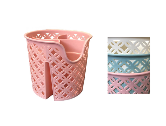 Round Plastic Cutlery Holder 14 x 12 cm Assorted Colours 7438