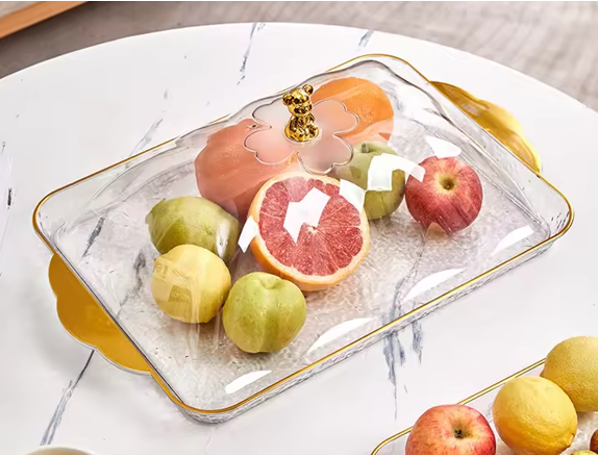 Transparent Plastic Cake Pastry Display Food Storage Dome with Lid 38 x 28 x 11 cm 7439
