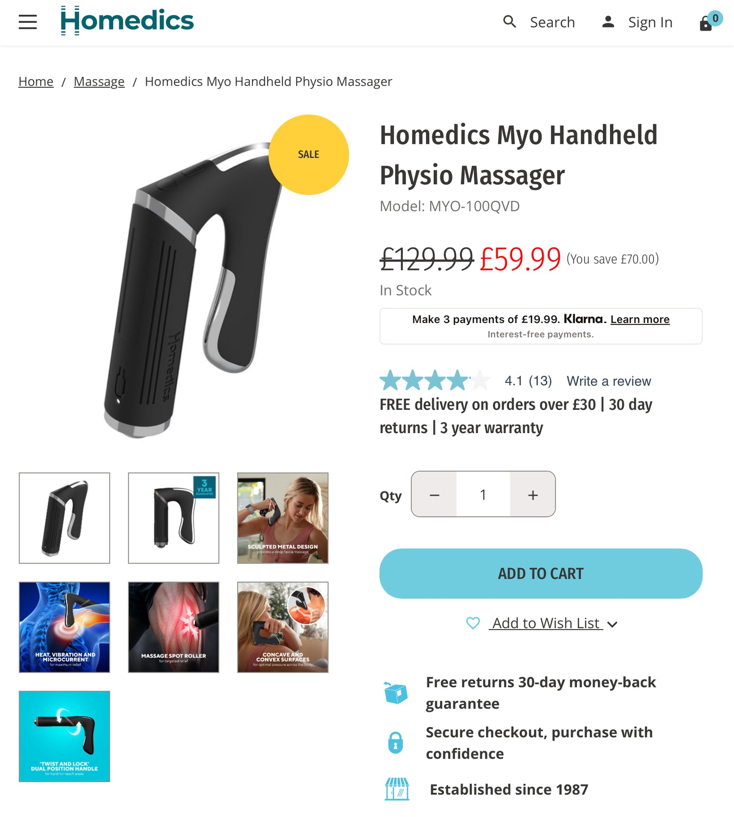 Homedics Myo Handheld Massager