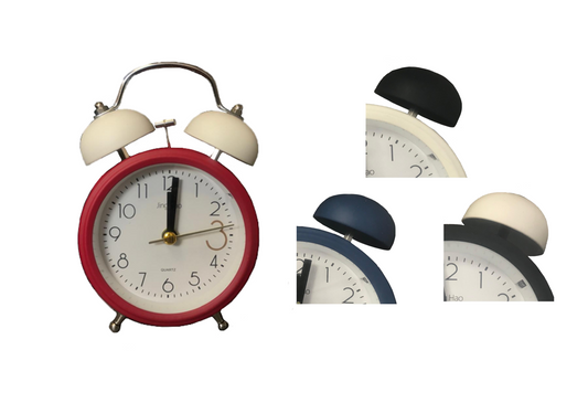 Round Alarm Clock Matte 12 x 8 cm Assorted Colours 7500