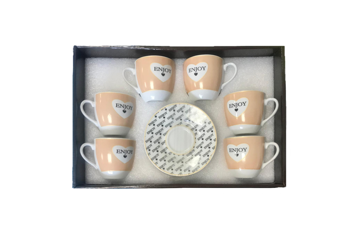 Coffee Tea Cup Mug Set with Saucers Set of 12 Assorted Designs 7520
