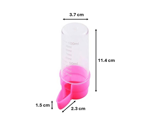 Small Plastic Bird Water / Feeder Bottle 100ml Assorted Colours 7540