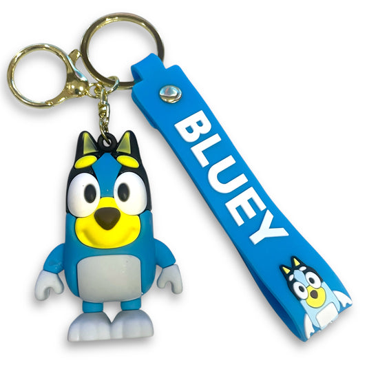 Bluey Style Dog 3D Silicone Keychain Keyring Pendant