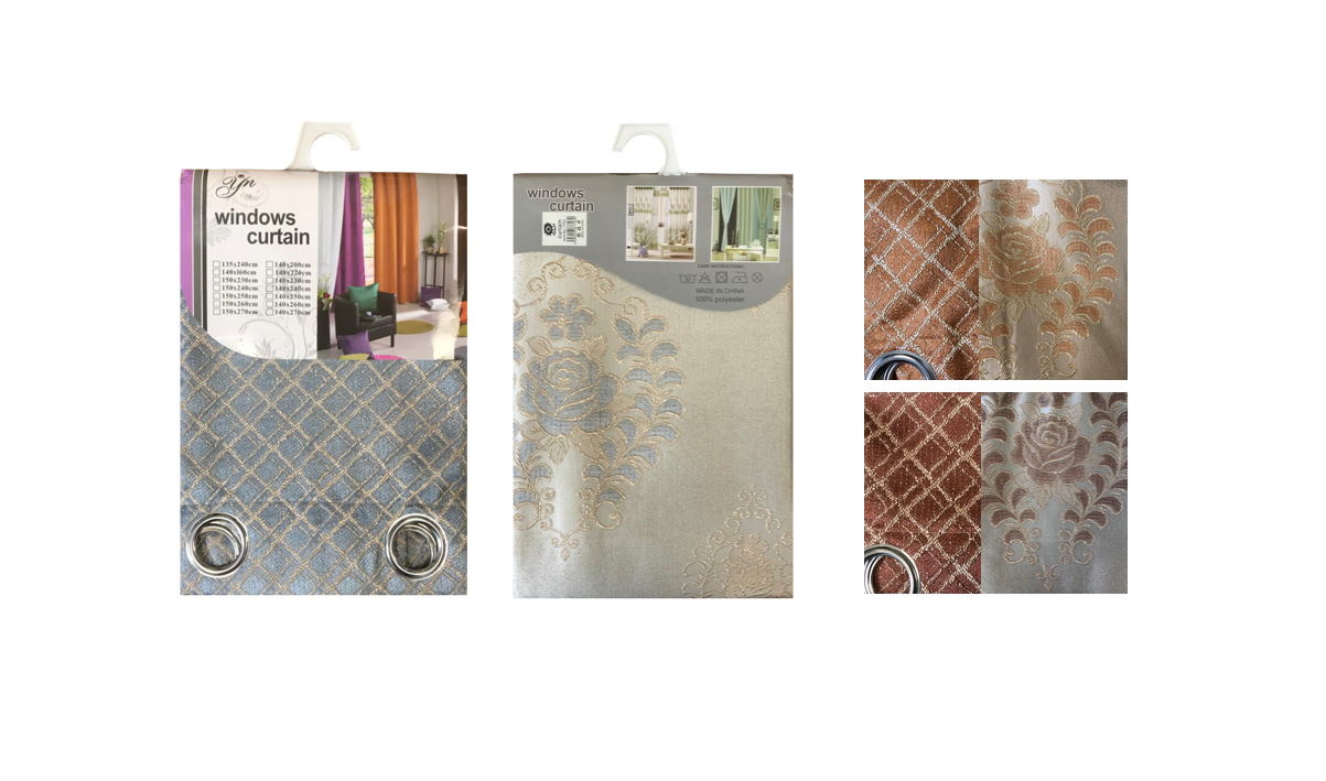 Room Fabric Window Curtain European Style Rose Design 140 x 240 cm Assorted Colours 7703