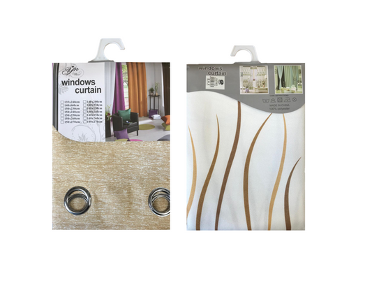 Room Fabric Window Curtain Zima Small Stripe Design 140 x 240 cm Assorted Colours 7706