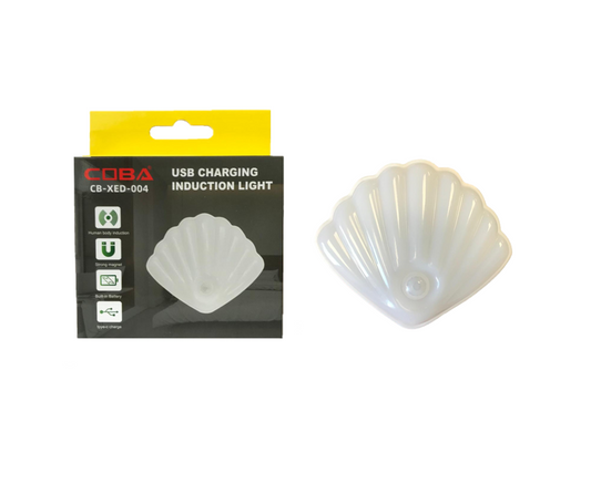 Plastic Motion Sensor Night Light CB-XED004 Seashell USB Rechargeable 7.5 x 8.5 cm 7753