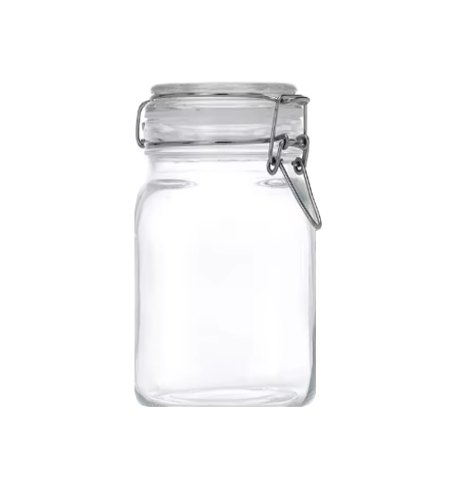 Glass Food Jam Storage Jar Container 6.2 x 6.2 x 11 cm 7770