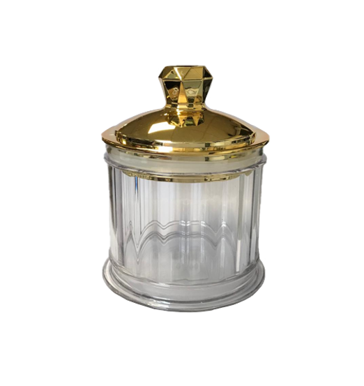 Round Transparent Plastic Candy Sweets Sugar Storage Display Jar with Lid 9 x 10 cm 7784