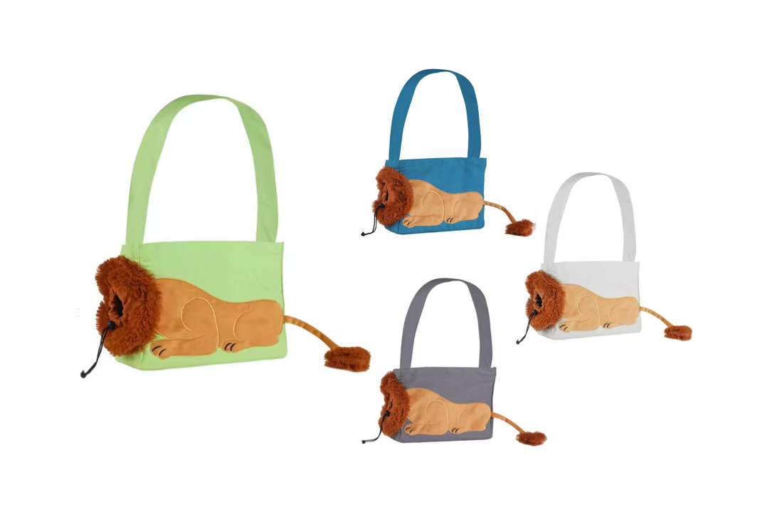Pet Dog Cat Canvas Shoulder Tote Carrier Bag with Lion Design Assorted Colours 7793
