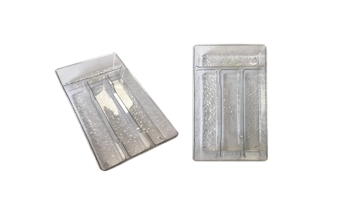 Transparent Plastic Cutlery Drawer Organiser Tray
