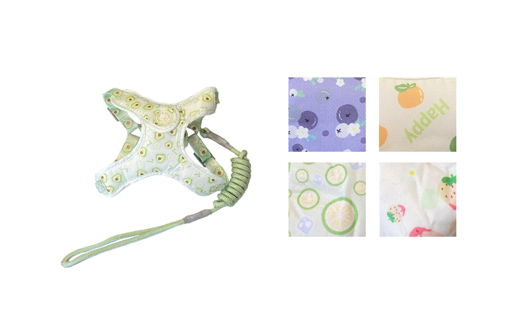 Pastel Dog Leash Lead With Soft Harness Vest With Bell 115Cm Assorted Designs And Colours