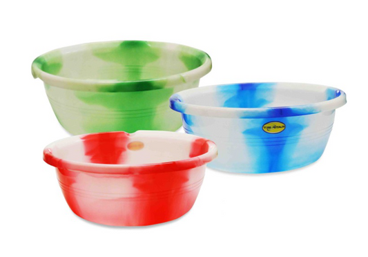 DC Plastic Washing Bowl Basin Tub Tie Dye 16" Assorted Colours 7781