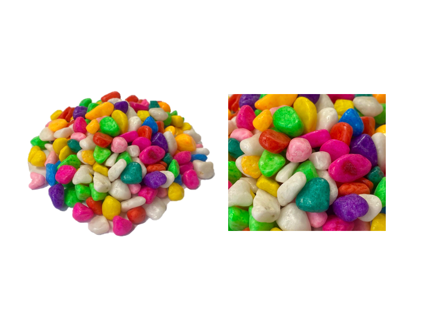 Bag Of Small Aquarium Fish Tank Coloured Stones Assorted Sizes