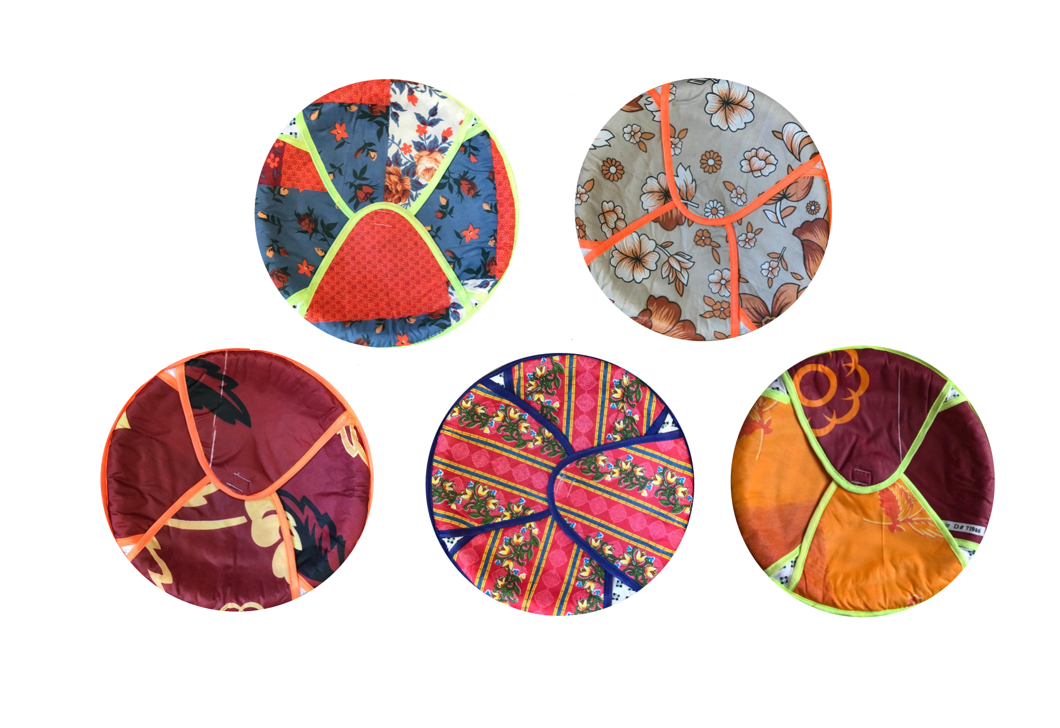Printed Cotton Roti Chaba Naan Bread Basket Round 30 cm Assorted Designs 7944