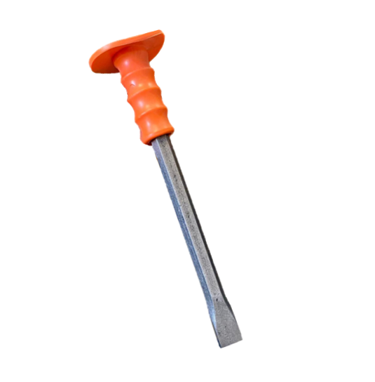Large Manual Flat Tip Chisel With Rubber Grip 18 X 300Mm