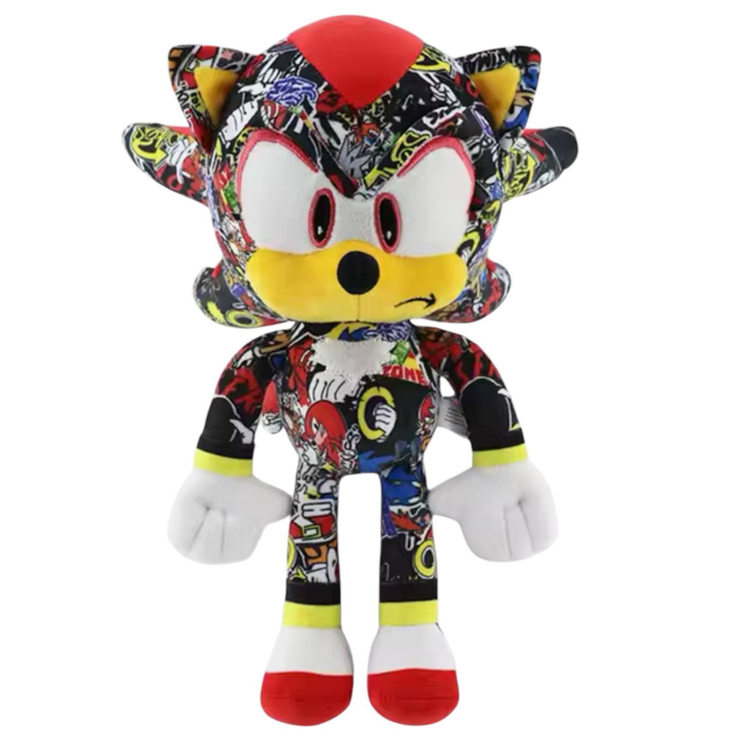 Limited Edition Graffiti Sticker Bomb Sonic Plush Stuffed Soft Toy - Shadow