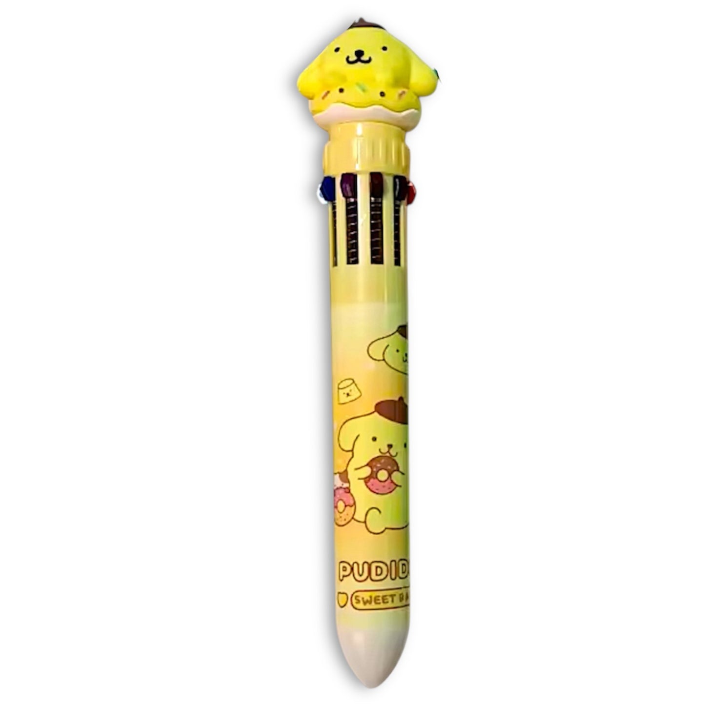 Sanrio Character Jumbo Pen with 10 Changeable Colours - Kuromi Hello Kitty Cinnamoroll Pochacco Pompompurin Style