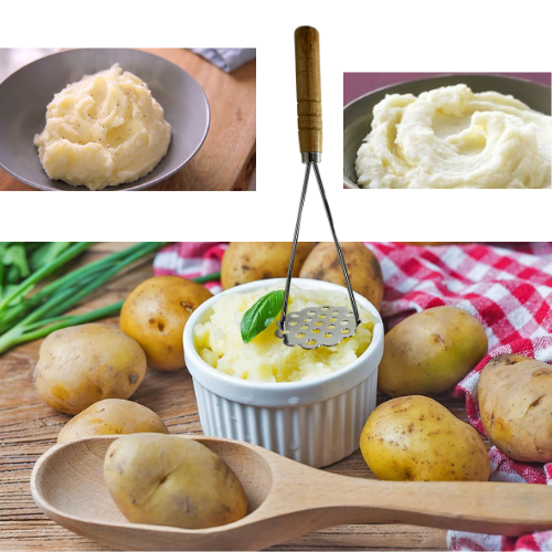 Kitchen Steel Potato Masher/ Press Wooden Handle Food Prep 3647 A