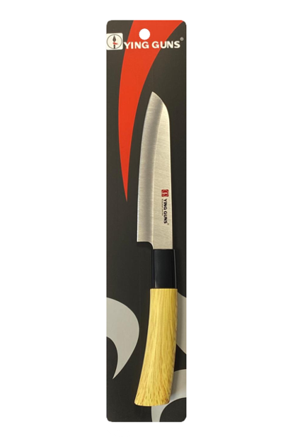 Kitchen Small Santoku Style Knife With Wooden Handle 24Cm