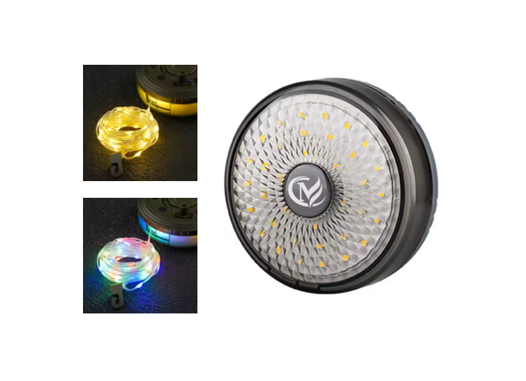 2 In 1 Retractable Usb Camping Light And Fairy String Lights On Wind Up Roll 10M Assorted Colours