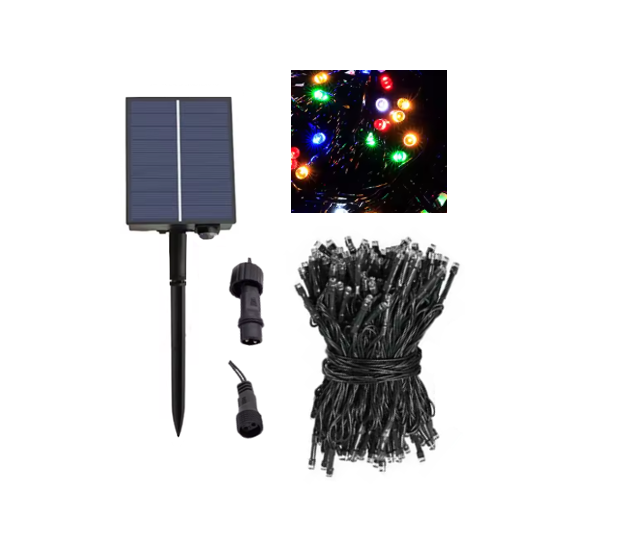 Solar 500 Led Rainbow Multicolour Fairy Lights String