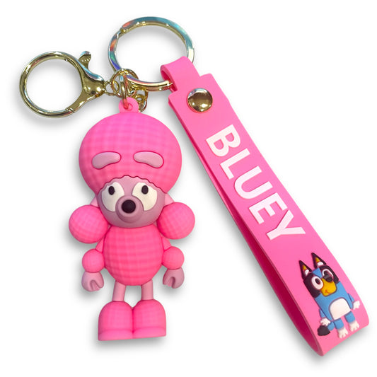 Bluey Style Coco Dog 3D Silicone Keychain Keyring Pendant
