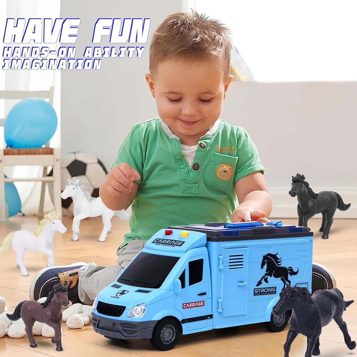 Horse Box Carriage Van Toy With Lights & Sound