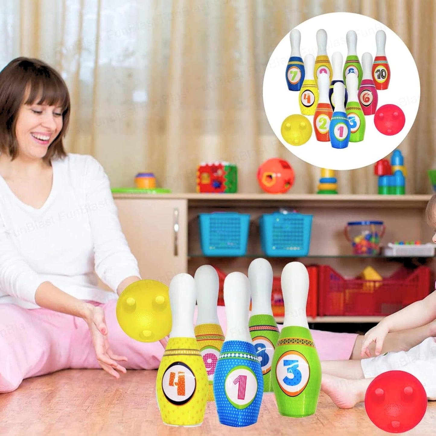 Kids Bowling Set Balls & Pins