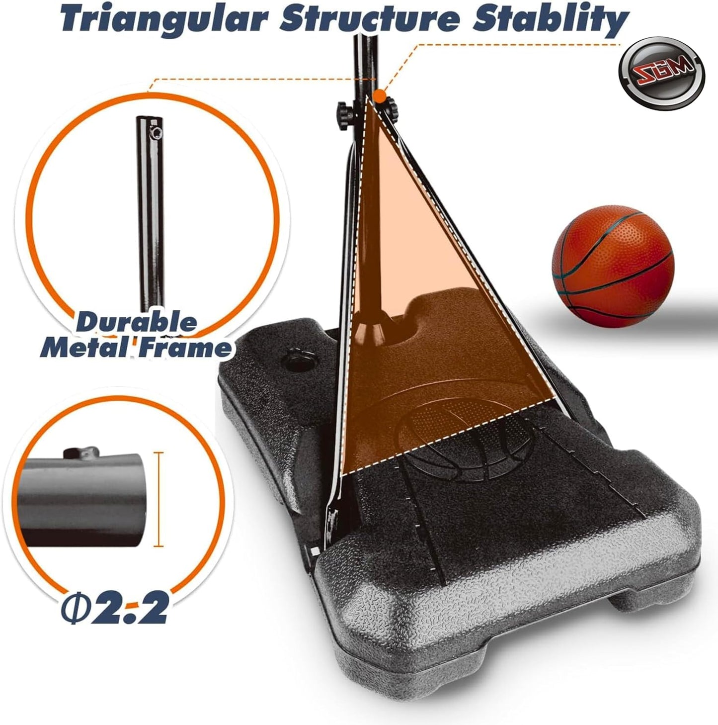Basketball Hoop Stand - 240cm