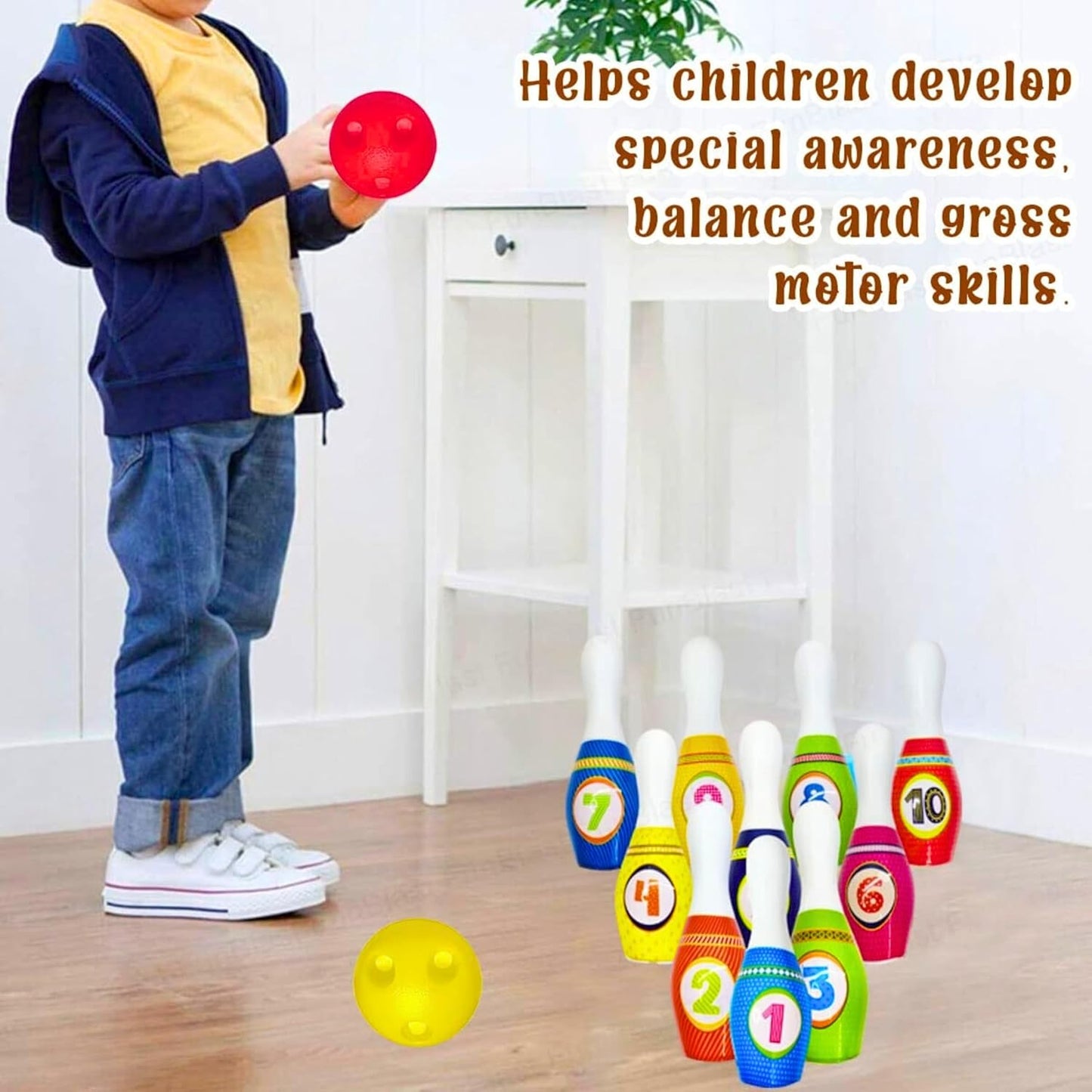 Kids Bowling Set Balls & Pins