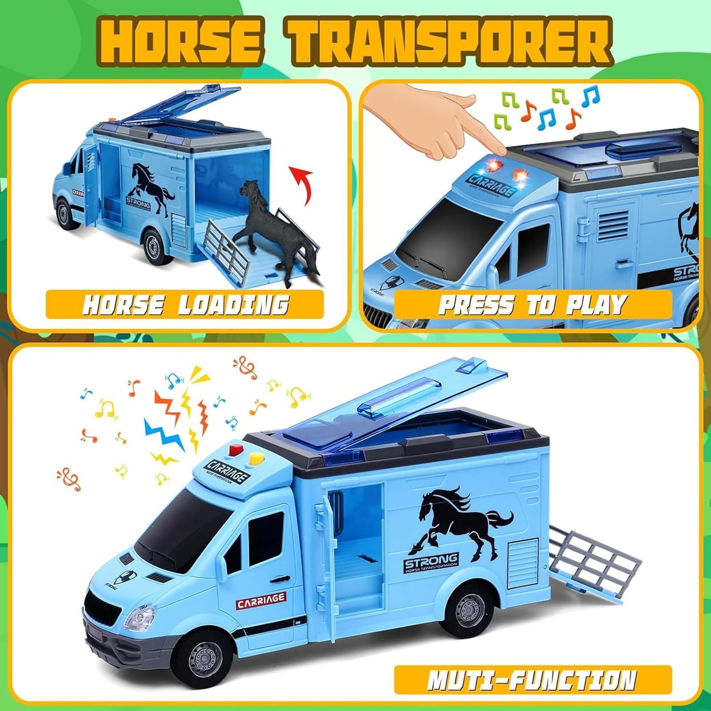 Horse Box Carriage Van Toy With Lights & Sound