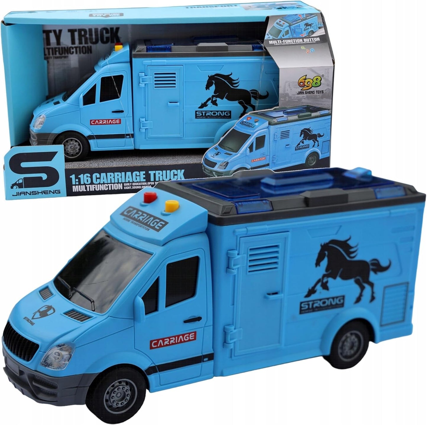 Horse Box Carriage Van Toy With Lights & Sound