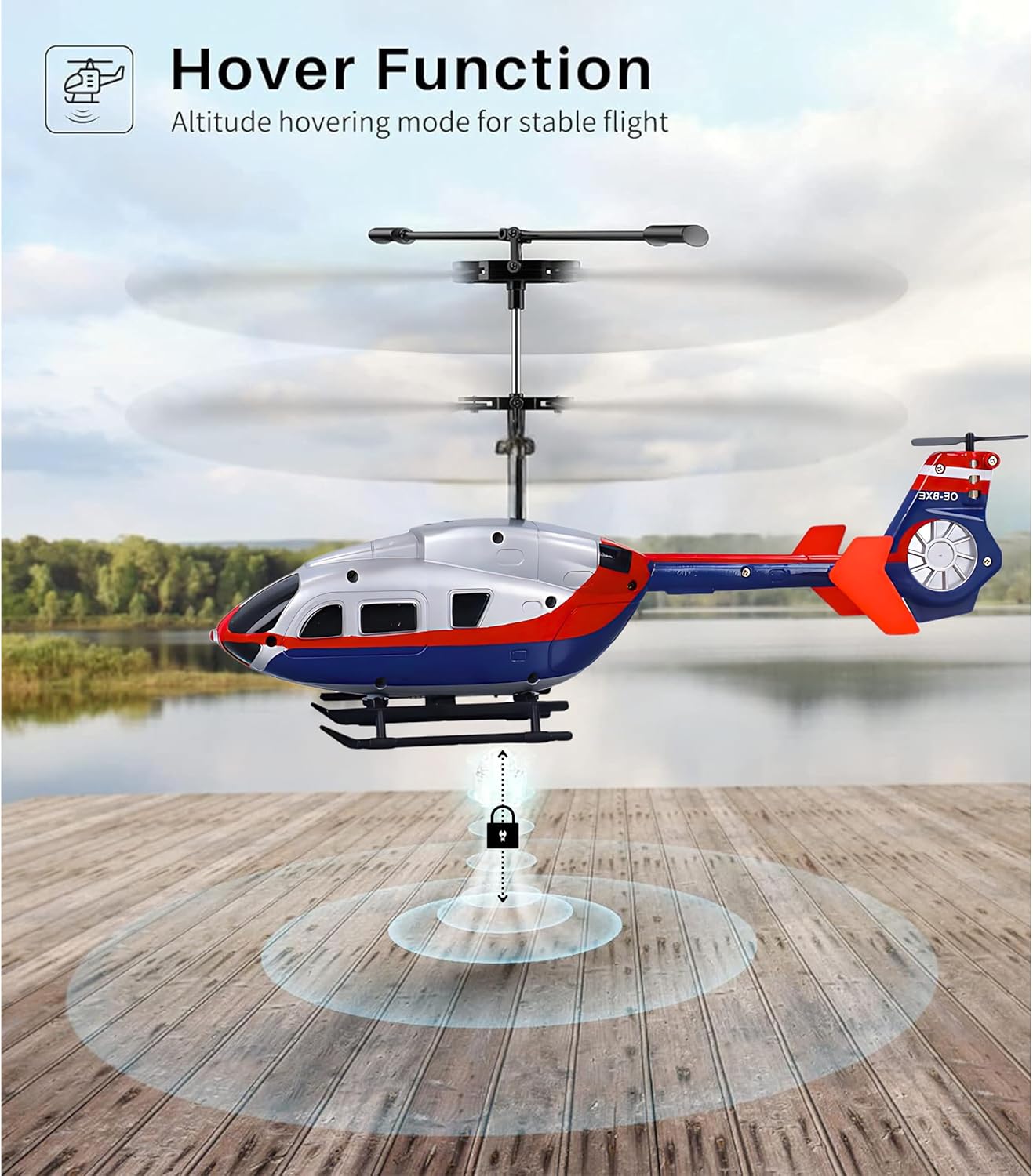 Remote Control Police Helicopter, 2.4Ghz 3.5CH Altitude Hold Helicopter with Gyro Aircraft With LED Lights