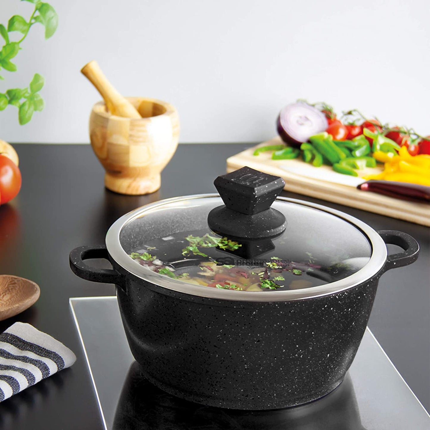 Nea Marbell Diecast Stockpot Set 5pc Nera 6758