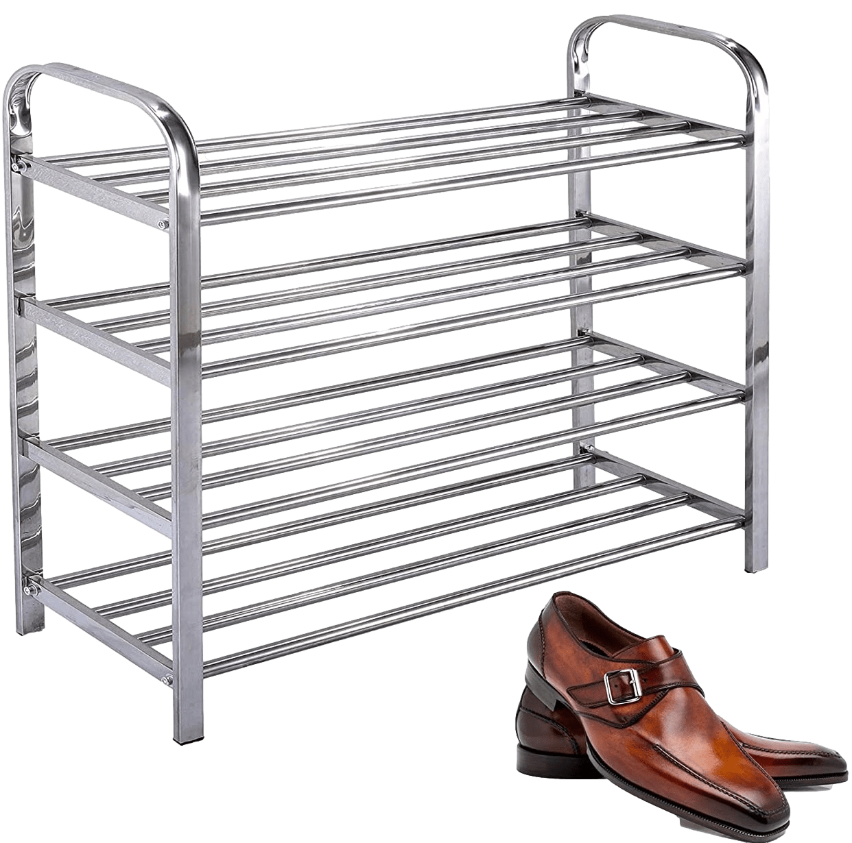 4 Tier Stainless Steel Shoe Storage Display Rack 70 x 60 x 23 cm 6213 A