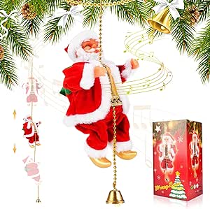 Climbing Santa on Rope Toy Decoration