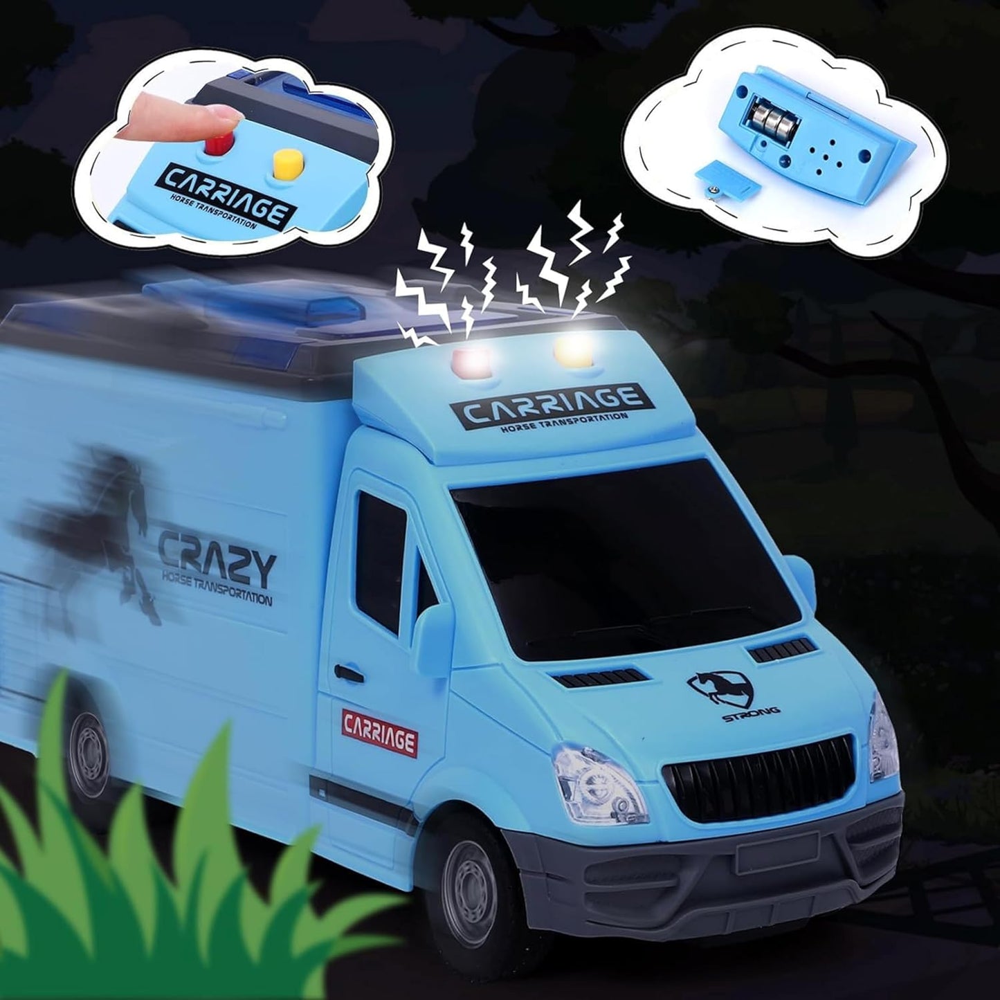 Horse Box Carriage Van Toy With Lights & Sound