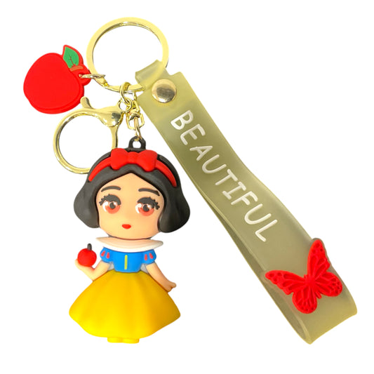 Snow White Style 3D Silicone Keychain Keyring Pendant