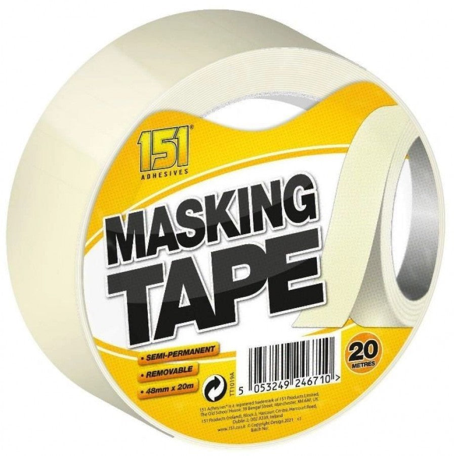 12 Pack Masking Tape 20Mx48Mmx0.12Mm
