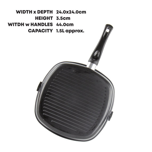 SQ Professional Ultimate Carbon Steel Non Stick Grill Pan Square 24 cm 8540
