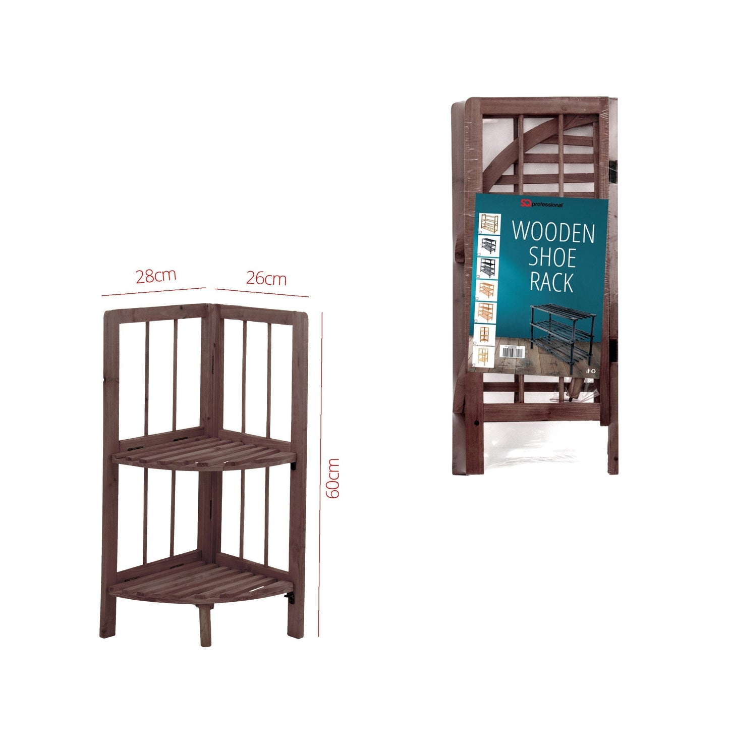 2 Tier Coffee Wooden Corner Rack Multipurpose Use Wooden Rack 28 x 26 x 60cm 8791