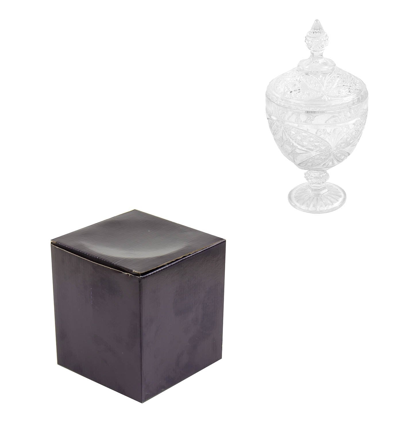 Glass Sugar Jar Candy Sweets Bowl with Lid 8849