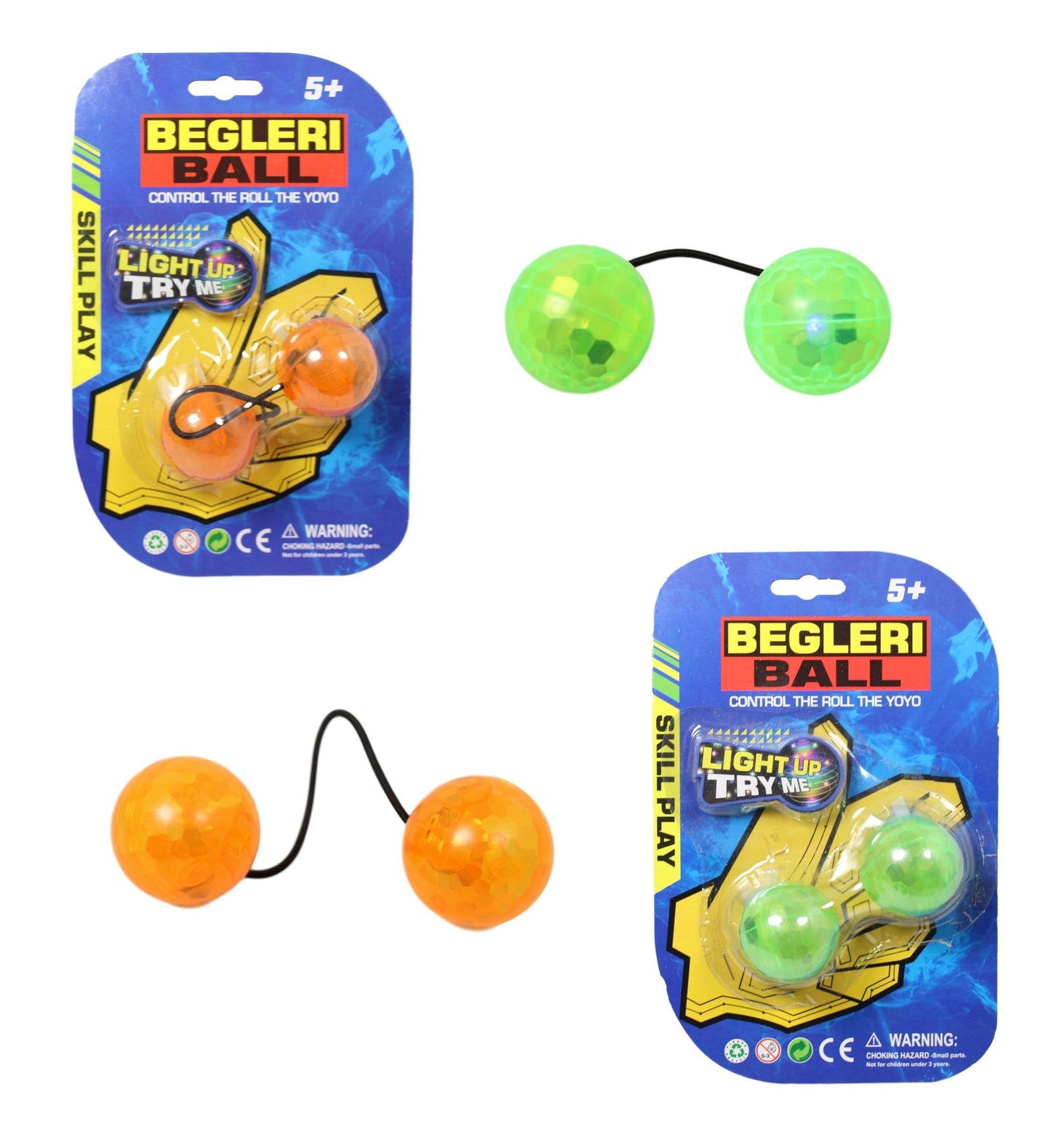 Begleri Ball Fidget Yoyo Bundle Control Chucks Game Knuckles Anti Stress 2 Colours 8884