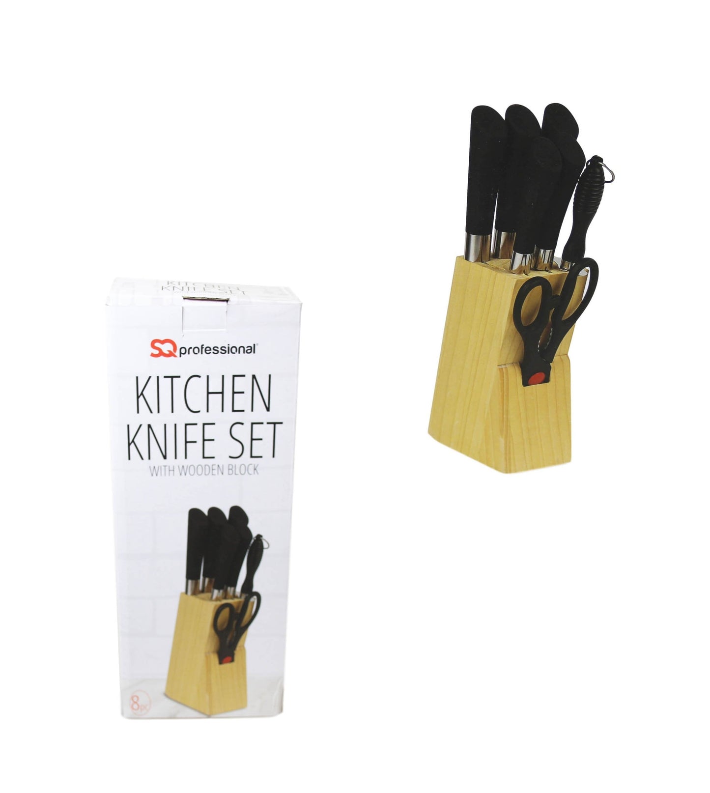 SQ Professional Stainless Steel Knife Set Block with Scissors 8888