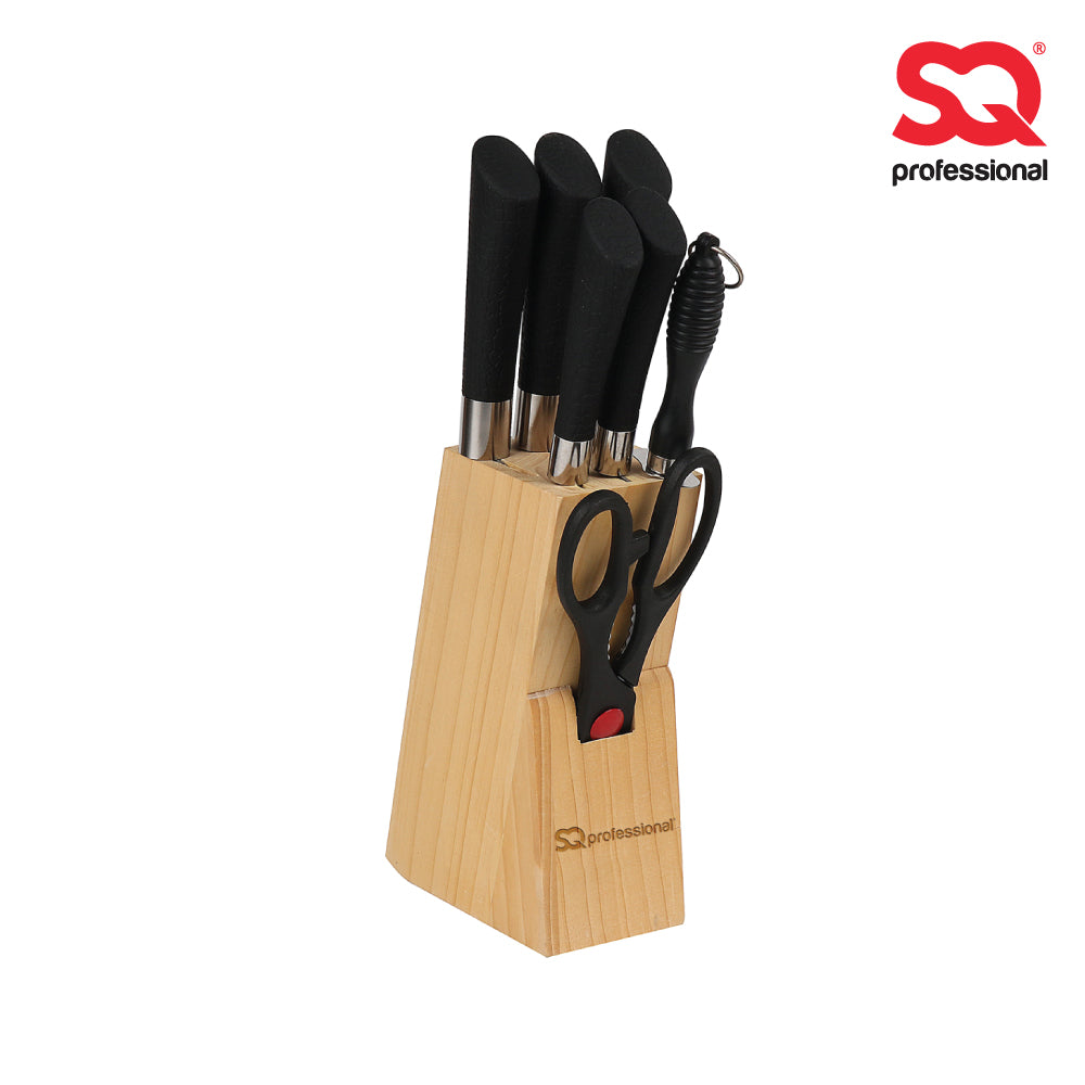 SQ Professional Stainless Steel Knife Set Block with Scissors 8888
