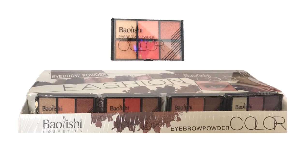Baolishi Eyebrow Powder / Eyeshadow Palette 7 x 5 cm Assorted Colours Box of 24 89304